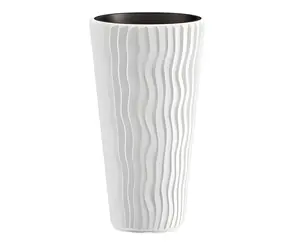PROSPERPLAST Květináč SANDY SLIM bílý 34,9 cm / Plast / Objem 37 l / Výška 62 cm