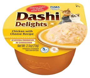 Inaba Churu Dashi Delights kuře se sýrem 70 g / Vanička pro kočky