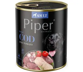 Piper NEW treska s rajčaty 800 g / Konzerva pro psy / Bez obilovin / Pro dospělé psy všech plemen