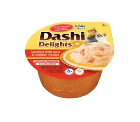 Inaba Churu Dashi Delights kuře s tuňákem a lososem 70 g / Vanička pro kočky