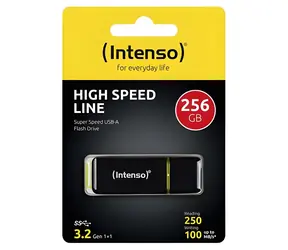 Intenso High Speed Line 256GB černá/žlutá / Flash disk / USB-A 3.2 Gen 1 / Čtení 250 MB/s / Zápis 100 MB/s
