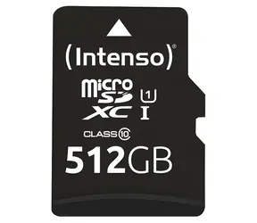 Intenso UHS-I Performance 512GB / Paměťová karta microSDXC / UHS-I U1 / Class 10 / čtení 90 MB/s / vč. SD adaptéru