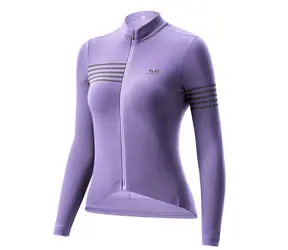Rockbros YPW065 fialová S / Dámský cyklistický dres / Dlouhý rukáv / Podzim-zima