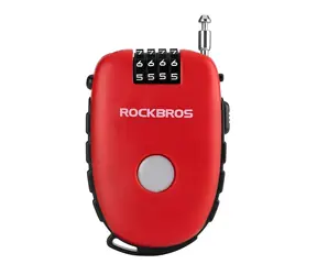Rockbros 32420981001 červená / Zámek na kolo / Výsuvné ocelové lanko