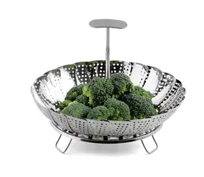 Weis Napařovák na zeleninu nerez / Napařovák / Skládací / Teleskopická rukojeť / O 18-26 cm