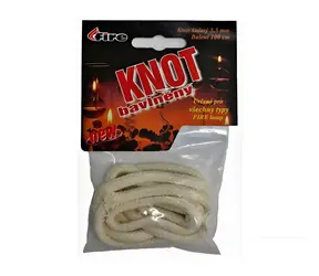 Mandy Knot kulatý 5,5 mm / Knot na svíčky / průměr 5,5 mm / délka 1 m / bavlna