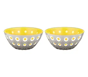 Guzzini LE MURRINE žlutá/šedá/bílá / Sada misek / 2 ks / O 12,5 cm / akrylát