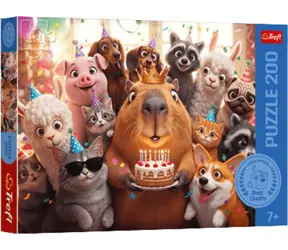 TREFL Puzzle Kapybara a narozeninový dort / 200 dílků / 48 x 34 cm