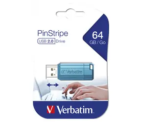 Verbatim Store 'n' Go PinStripe 64GB modrá / Flash disk / USB 2.0 / čtení 12 MB/s / zápis 5 MB/s