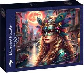 BLUEBIRD Čtvercové puzzle Benátský karneval / 1000 dílků / 63,5 × 63,5 cm