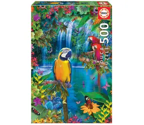 EDUCA Puzzle Ráj tropických papoušků / 500 dílků / 34 x 48 cm