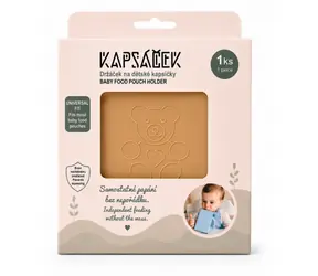 Kapsáček Držáček na dětskou kapsičku béžový / Ochranný obal na kapsičku / do myčky / teplotní odolnost 270°C