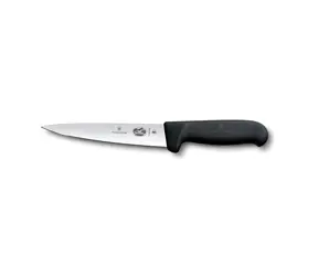 VICTORINOX Fibrox vykrvovací nůž černý / 20 cm / hladká čepel / plastová rukojeť / sterilizovatelná do 150 °C
