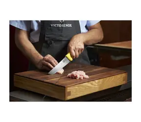 Victorinox Fibrox Porážecí a řeznický nůž žlutý / Řeznický nůž / 20 cm / hladké ostří