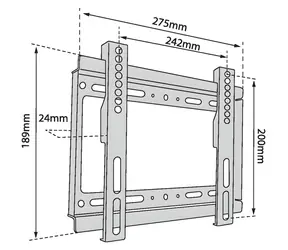 TB Touch TB-250 / Nástěnný držák TV / pevný / do 42" / VESA 200x200 / do 40 kg