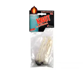 Mandy Knot do parafinu bílý / Příslušenství ke svíčkám / délka 10 cm / 10 ks