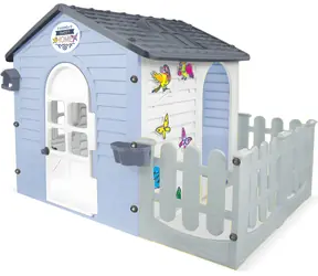 MOCHTOYS Dětský zahradní domeček modrý / s terasou / 169 × 120 × 120,5 cm
