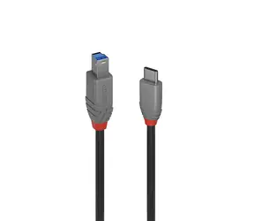 Lindy Anthra Line USB-C - USB-B 1m černá / Kabel USB / USB 3.2 Gen 1 / 500 Mbit/s