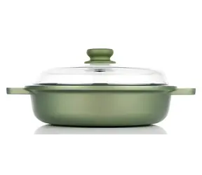 Risoli DR GREEN / Kastrol s poklicí / 28 cm / 3 l / litý hliník