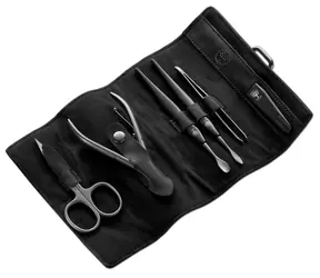 Boker Manicure Set Traveler / Set na manikúru / 6 nástrojů / nerezová ocel / kožené pouzdro