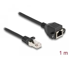 Delock Prodlužovací kabel RJ-50 (M)-RJ-50 (F) 1 m černá / Prodlužovací kabel / S/FTP / 26 AWG