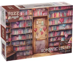 YAZZ Puzzle Romantická knihovna / 1000 dílků / 68 x 48 cm