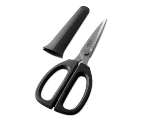 Kai DIRK černá / Kuchyňské nůžky / 21 cm / délka střihu 8 cm / ochranná krytka