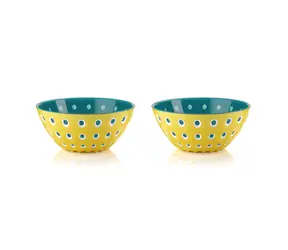 Guzzini LE MURRINE žlutá, bílá, tyrkysová / Sada misek / 2 ks / O 12,5 cm / akrylát