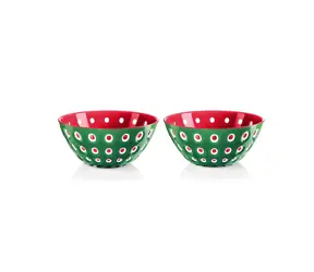 Guzzini LE MURRINE zelená, bílá, červená / Miska / sada 2 ks / 12,5 cm / akrylát