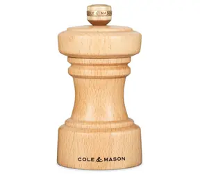 Cole&Mason Hoxton Mlýnek na sůl - přírodní dřevo / výška 10,4 cm / bukové dřevo / keramický mlecí mechanismus