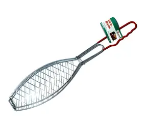 DEOS Rošt na ryby Brazil / Grilovací příslušenství / 66 cm / Pochromovaná ocel / Pogumované držadlo