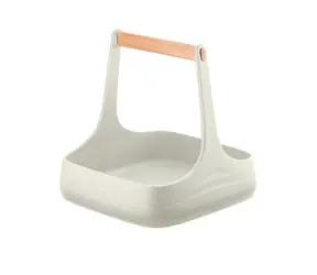 Guzzini TIERRA All Together stolní organizér bílá / Organizér / recyklovaný plast a dřevo / 22 cm