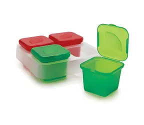 Snips Nádobky do mrazáku / Nádobky do mrazáku / Plast / Sada 4 ks / 4x 0,1 l / 15x15x5,7 cm