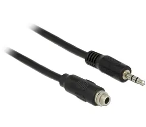 Delock kabel Jack 3,5mm zásuvka panelová - Jack 3,5mm zástrčka / Audio kabel / 3pin / 1 m / černý