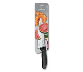 VICTORINOX Kuchařský nůž Swiss Classic černá / Čepel 20 cm / Hladká / S výbrusem / Blistr