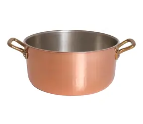 Pinti Inox COPPER 20 cm / Hrnec / Měď / Objem 3,7 l / Mosazné rukojeti / Nevhodné pro indukci