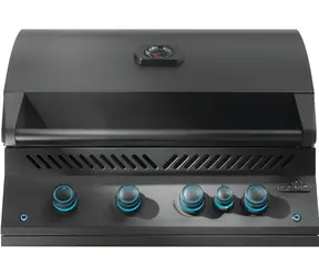 Napoleon BIG32 matně černá / Vestavný plynový gril / 24,5 kW / 4 hořáky + infračervený zadní hořák