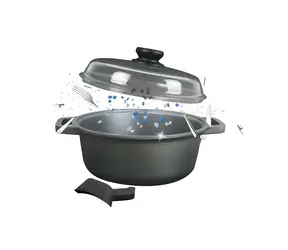 Risoli BLACKplus Hrnec se skleněnou poklicí 28 cm / 4,5 l / litý hliník / nepřilnavý povrch / indukce
