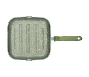 Risoli DR GREEN 26x26 cm zelená / Grilovací pánev / Litý hliník 7,2 mm / Green Stone® povrch