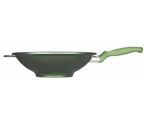 Risoli DR GREEN zelená / Pánev wok / 30 cm / litý hliník / Green Stone®