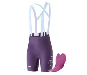 Rockbros YDDK017-1 fialová / Dámské cyklistické kalhoty s laclem / S vložkou / Velikost S
