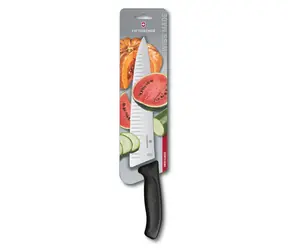 VICTORINOX Kuchařský nůž Swiss Classic černá / Čepel 25 cm / Hladká / S výbrusem / Blistr