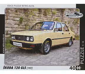 RETRO-AUTA Puzzle č. 18 Škoda 120 GLS (1982) / 40 dílků / 32 x 24 cm
