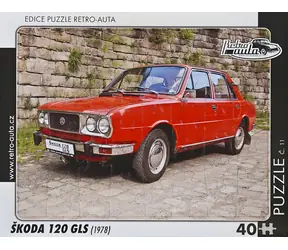RETRO-AUTA Puzzle č. 11 Škoda 120 GLS (1978) / 40 dílků / 32 x 24 cm