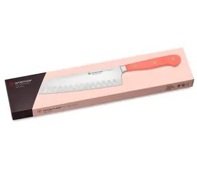 Wüsthof Classic Colour Coral Peach / Nůž santoku / Duté výbrusy / Čepel 17 cm / Ocel X50CrMoV15