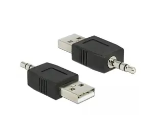 Delock adaptér USB-A samec - Jack 3,5mm samec pro iPod Shuffle / Adaptér / černý