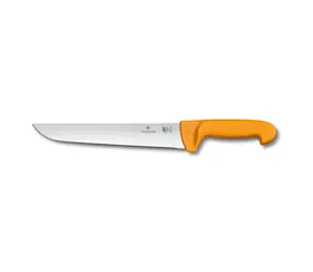 Victorinox Swibo oranžová / Řeznický nůž / 21 cm / Hladké ostří