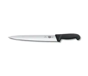 Victorinox Fibrox 30 cm černý / Plátkovací nůž / Nerezová ocel / Hladké ostří / Široká čepel