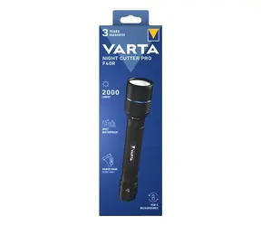 Varta Aluminium Pro F20R černá / Svítilna / LED / 2000 lm / IP67 / powerbanka / USB nabíjení