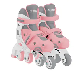 GLOBBER Inline brusle Learning Skates 2v1 pastelově růžová, vel. 30-33 / 2v1 paralelní/inline / TPR brzda / 5+